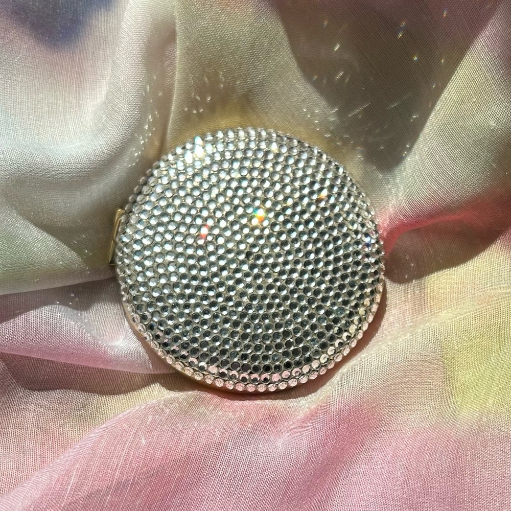 Judith Lieber Rare Luxury Vintage Handset Austrian Crystal Makeup Compact